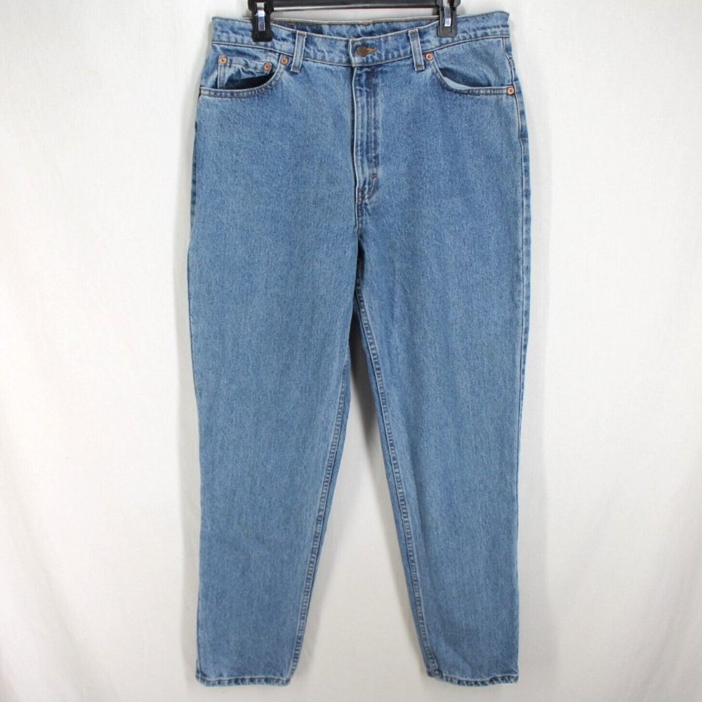 Levis 521 Jeans Womens Sz 16 Medium Wash Blue Tapered Leg Fit Vintage Cotton Mom